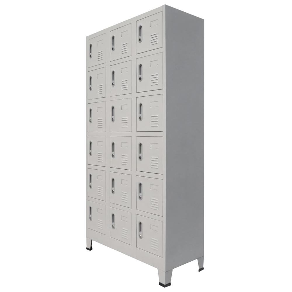 vidaXL Locker Cabinet with 18 Compartments Metal 35.4"x15.7"x70.9", 245966. Picture 1