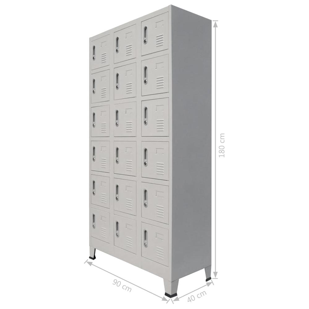 vidaXL Locker Cabinet with 18 Compartments Metal 35.4"x15.7"x70.9", 245966. Picture 6