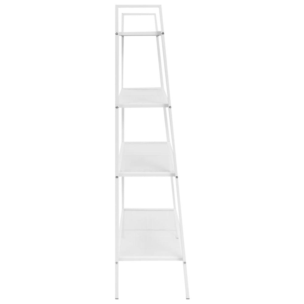 vidaXL Ladder Bookcase 4 Tiers Metal White, 245973. Picture 3