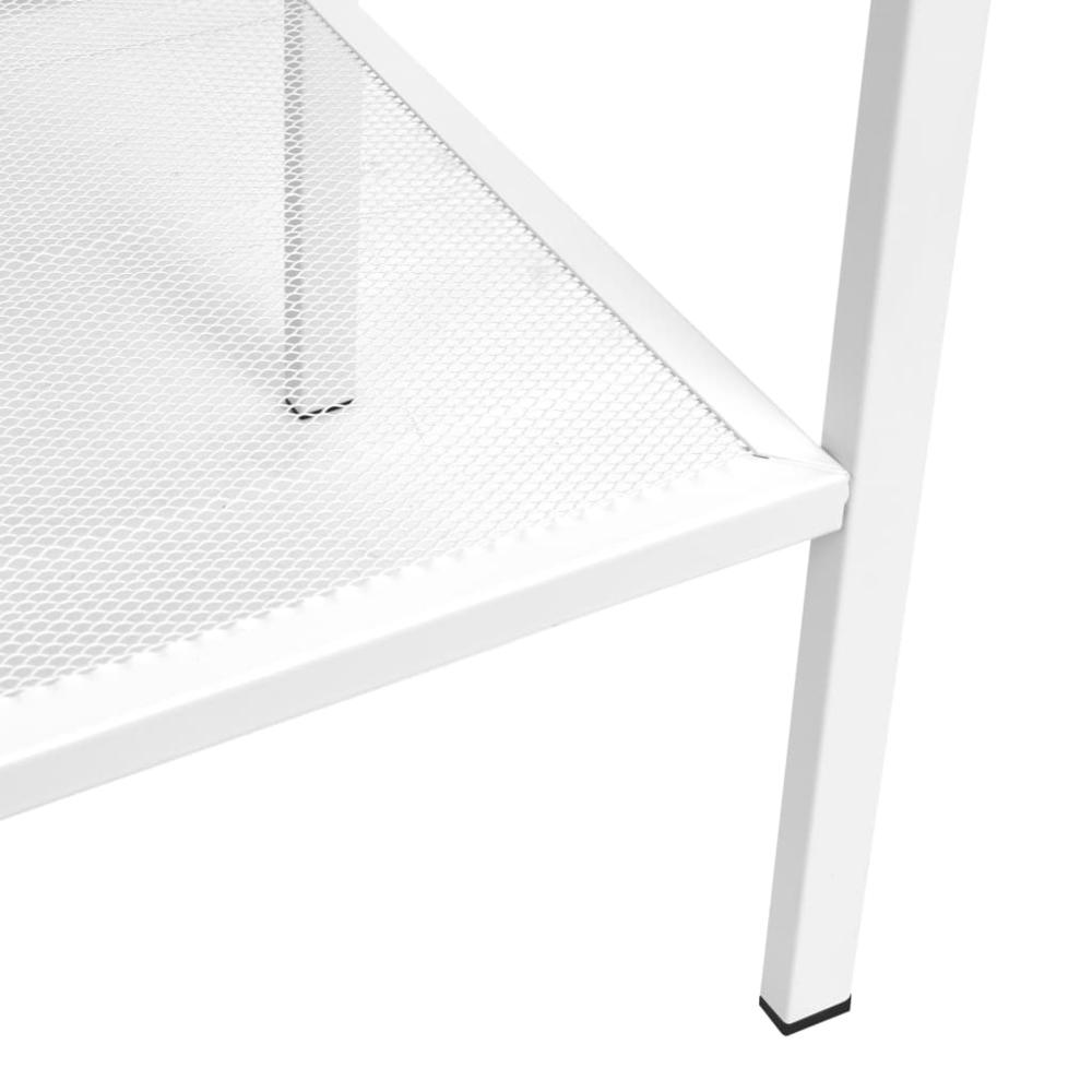 vidaXL Ladder Bookcase 4 Tiers Metal White, 245973. Picture 5