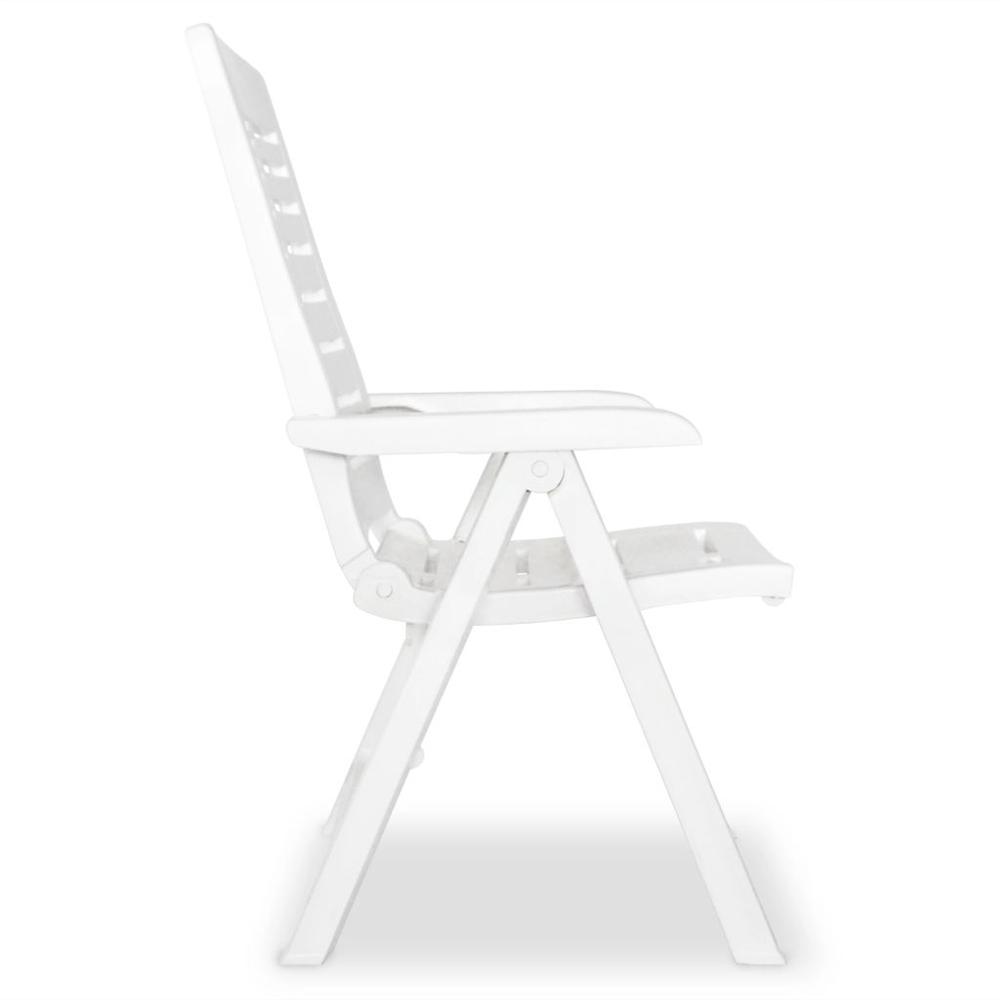 vidaXL Reclining Garden Chairs 2 pcs Plastic White, 43895. Picture 4