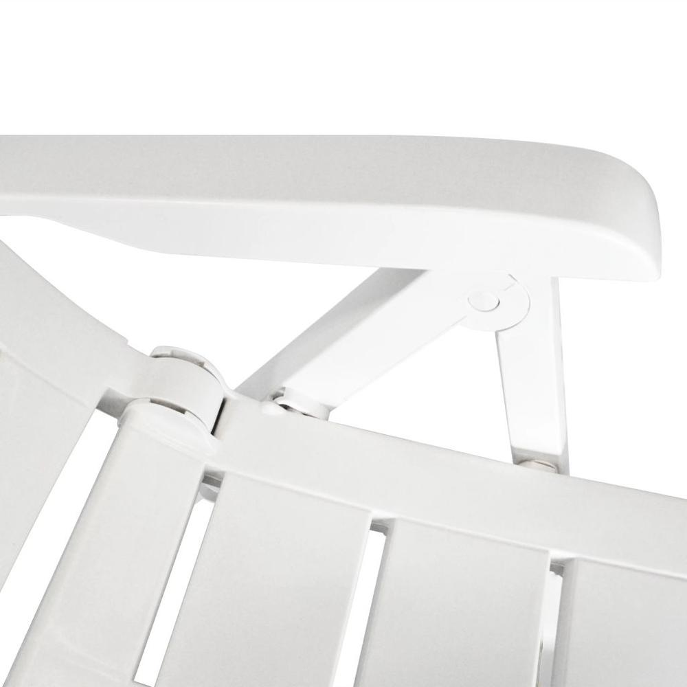 vidaXL Reclining Garden Chairs 2 pcs Plastic White, 43895. Picture 7
