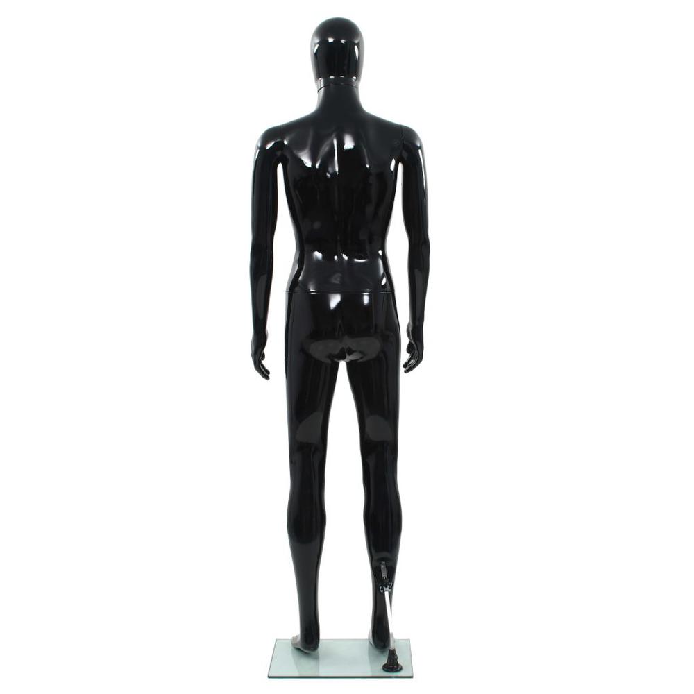 vidaXL Full Body Male Mannequin with Glass Base Glossy Black 72.8", 142927. Picture 5