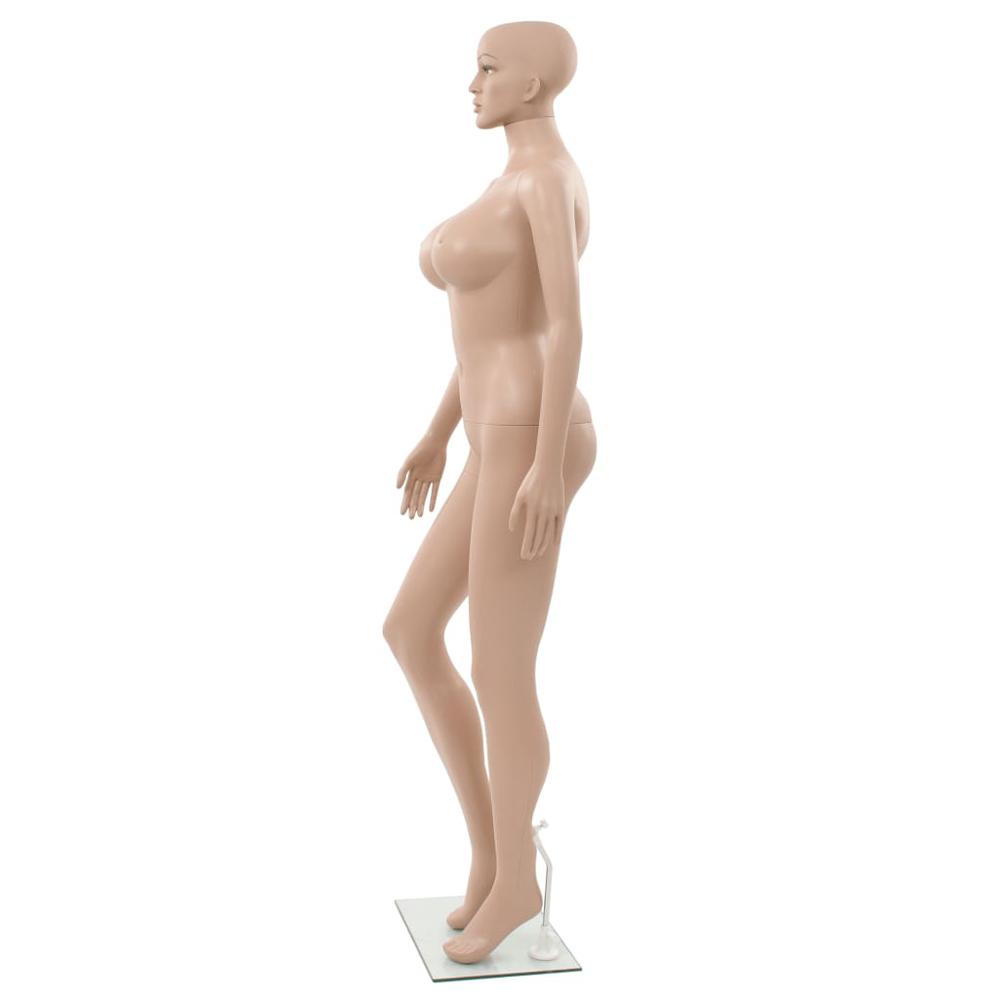 vidaXL Sexy Female Mannequin with Glass Base Beige 70.9", 142930. Picture 4