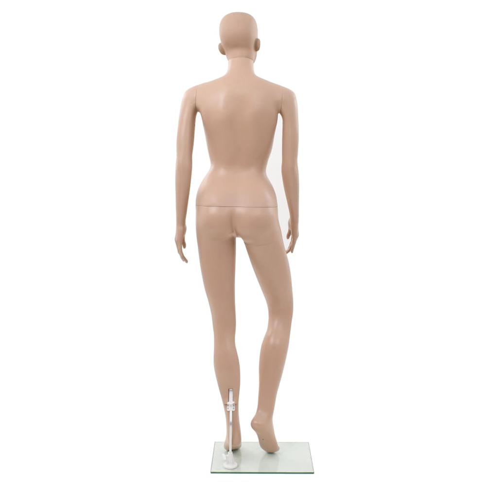 vidaXL Sexy Female Mannequin with Glass Base Beige 70.9", 142930. Picture 5