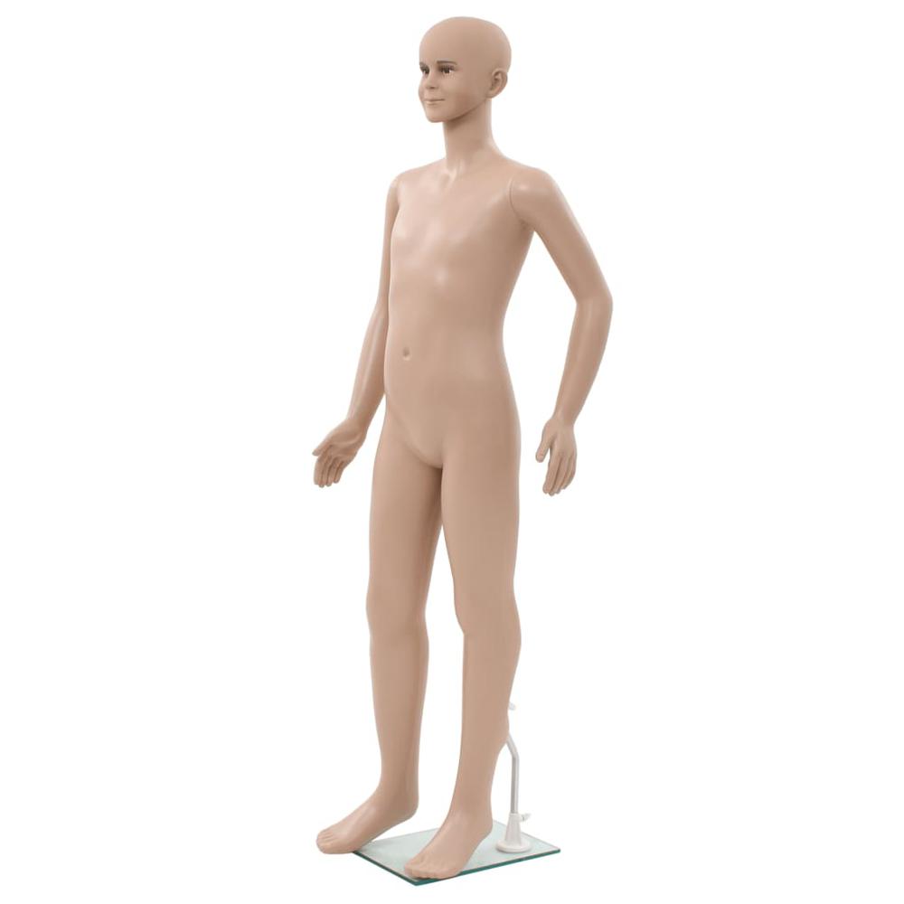 vidaXL Full Body Child Mannequin with Glass Base Beige 55.1", 142931. Picture 1