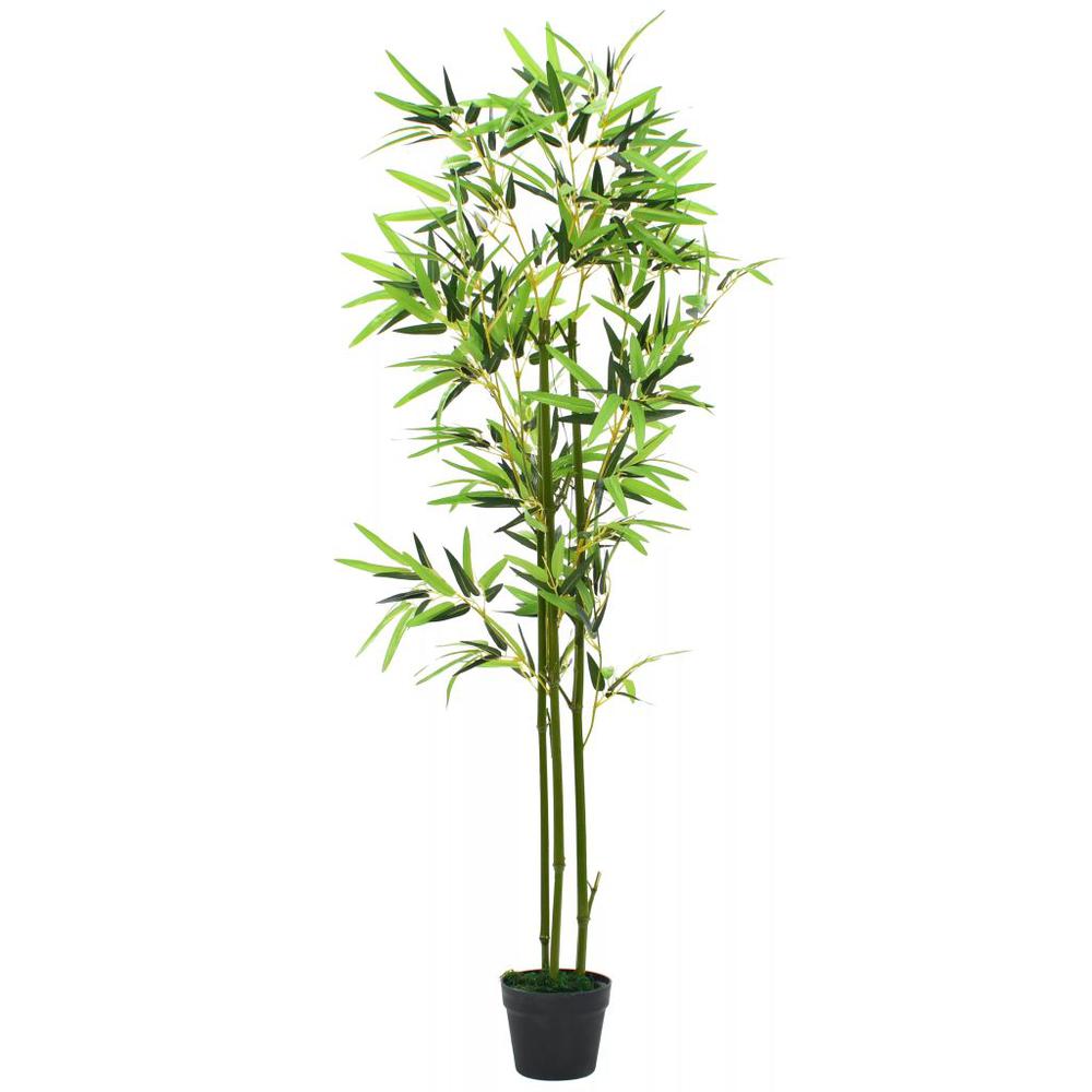 vidaXL Artificial Bamboo Plant with Pot 59" Green, 245942. Picture 1