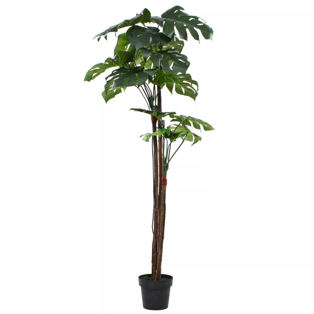 vidaXL Artificial Monstera Plant with Pot 67" Green, 245945. Picture 1