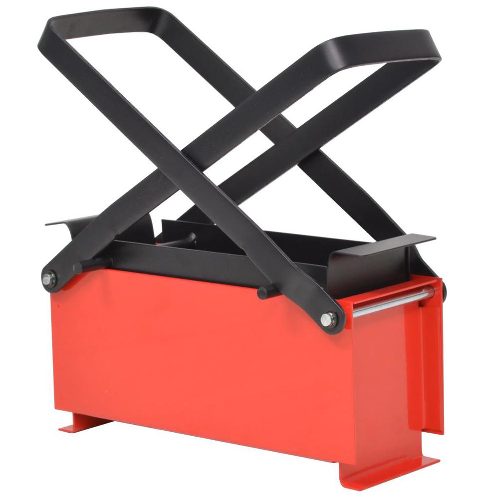 vidaXL Paper Log Briquette Maker Steel 13.4"x5.5"x5.5" Black and Red, 142921. Picture 1