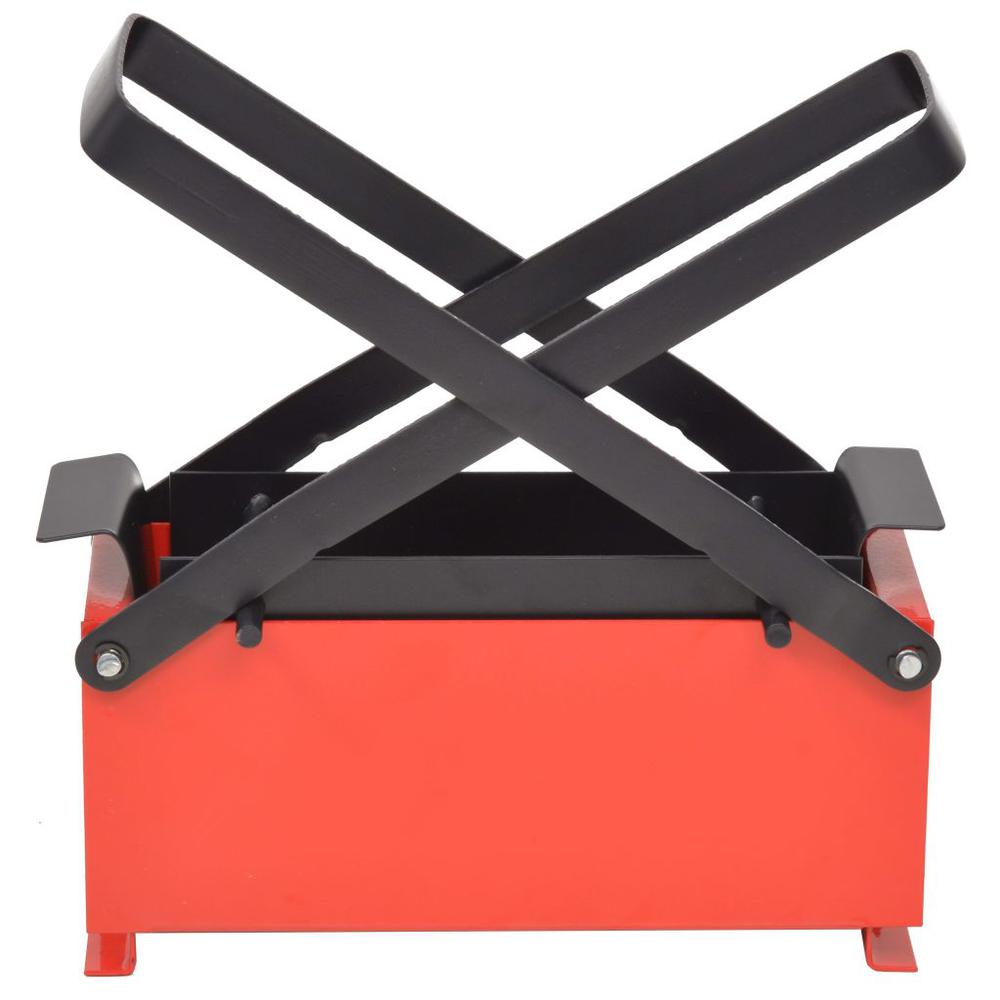 vidaXL Paper Log Briquette Maker Steel 13.4"x5.5"x5.5" Black and Red, 142921. Picture 2