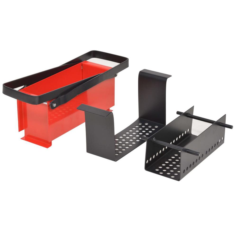 vidaXL Paper Log Briquette Maker Steel 13.4"x5.5"x5.5" Black and Red, 142921. Picture 4
