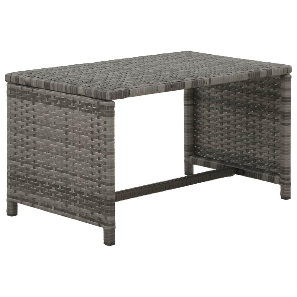 vidaXL 4 Piece Garden Lounge with Cushions Set Poly Rattan Gray, 43909. Picture 4