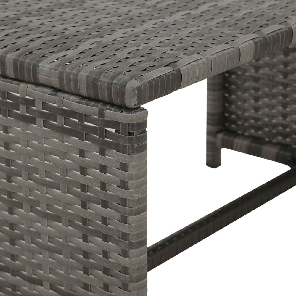 vidaXL 4 Piece Garden Lounge with Cushions Set Poly Rattan Gray, 43909. Picture 5