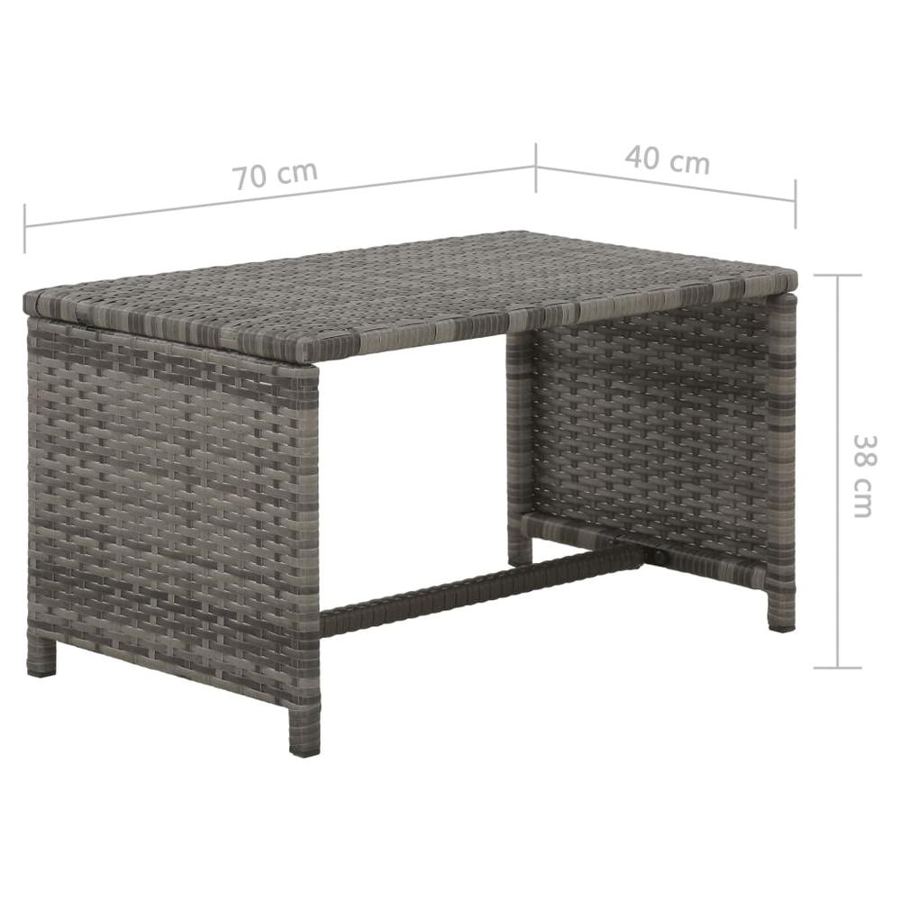 vidaXL 4 Piece Garden Lounge with Cushions Set Poly Rattan Gray, 43909. Picture 7