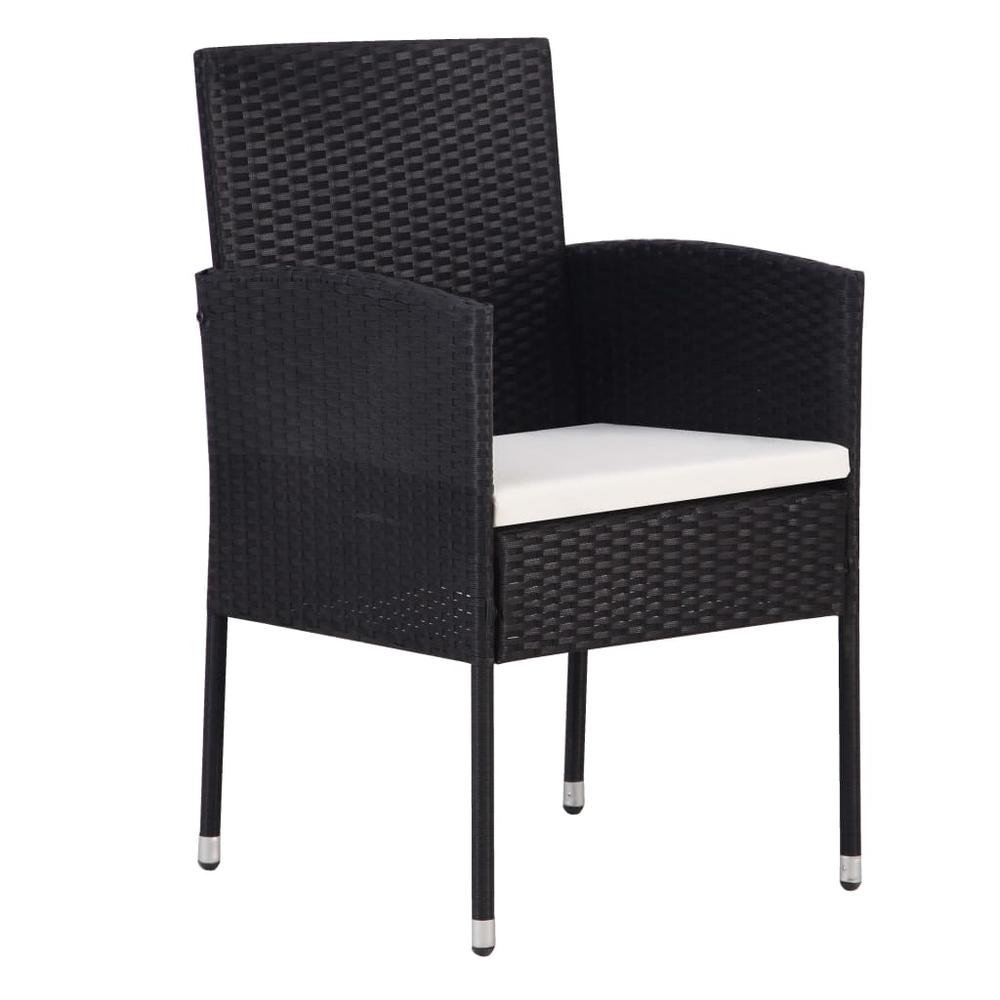 vidaXL Garden Chair 2 pcs Poly Rattan Black, 43933. Picture 2