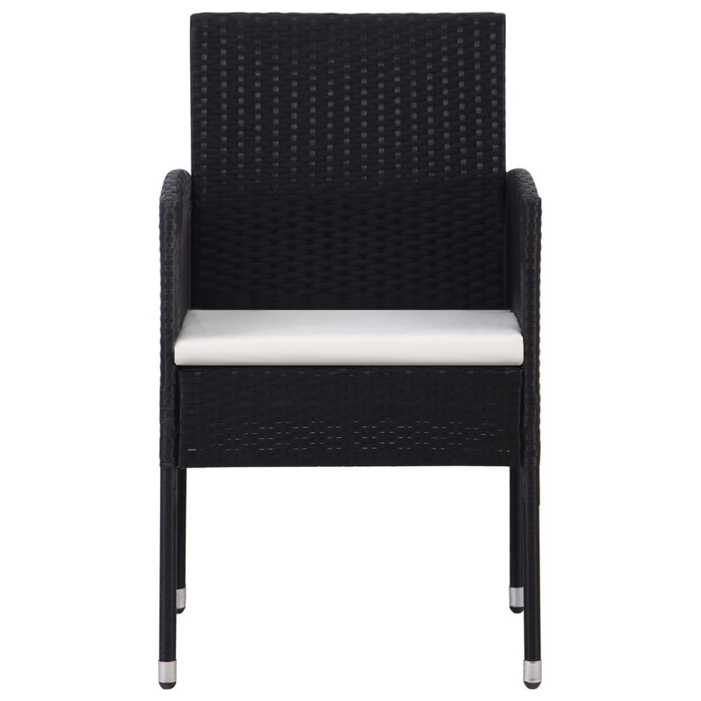 vidaXL Garden Chair 2 pcs Poly Rattan Black, 43933. Picture 3
