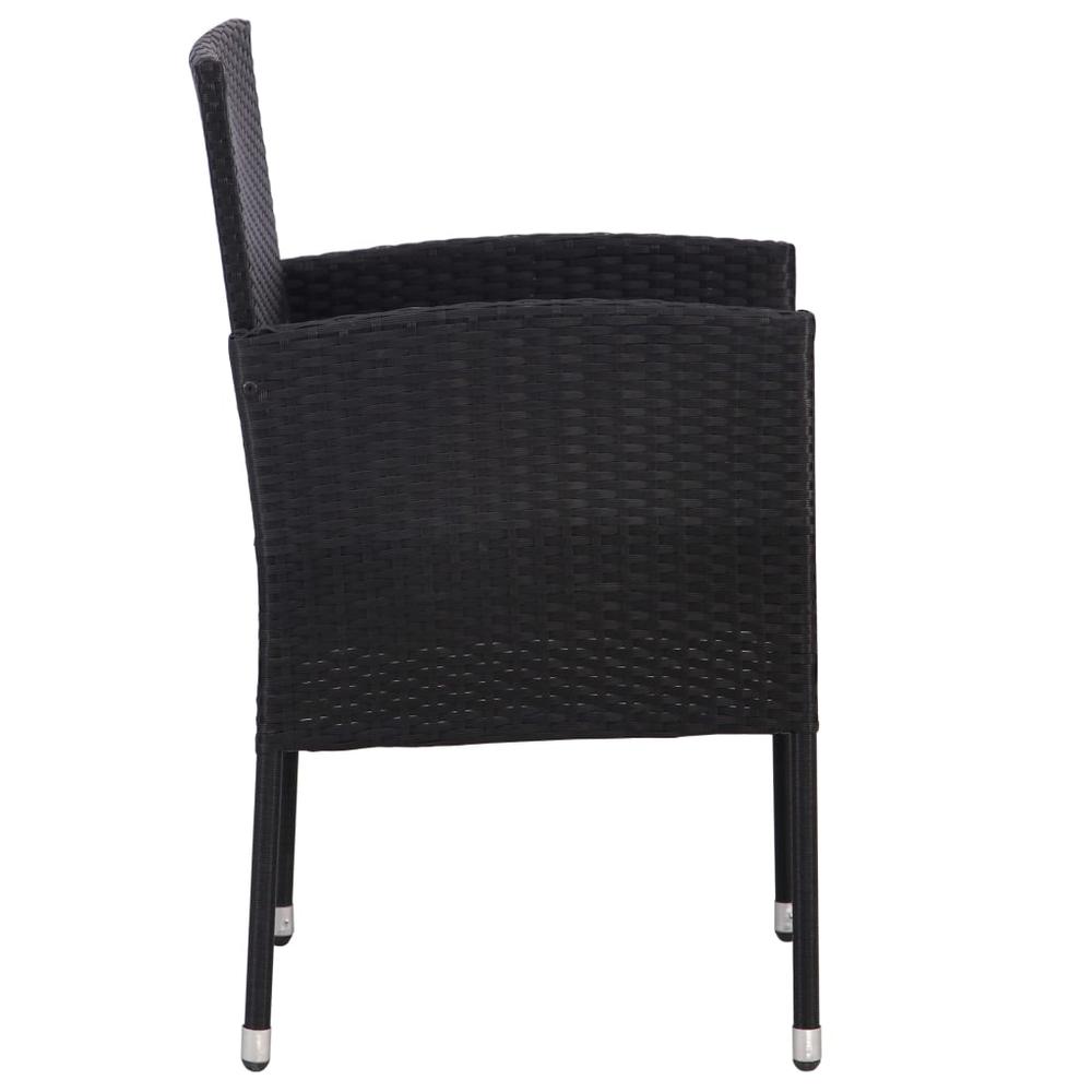 vidaXL Garden Chair 2 pcs Poly Rattan Black, 43933. Picture 4