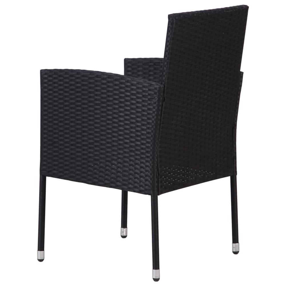 vidaXL Garden Chair 2 pcs Poly Rattan Black, 43933. Picture 5