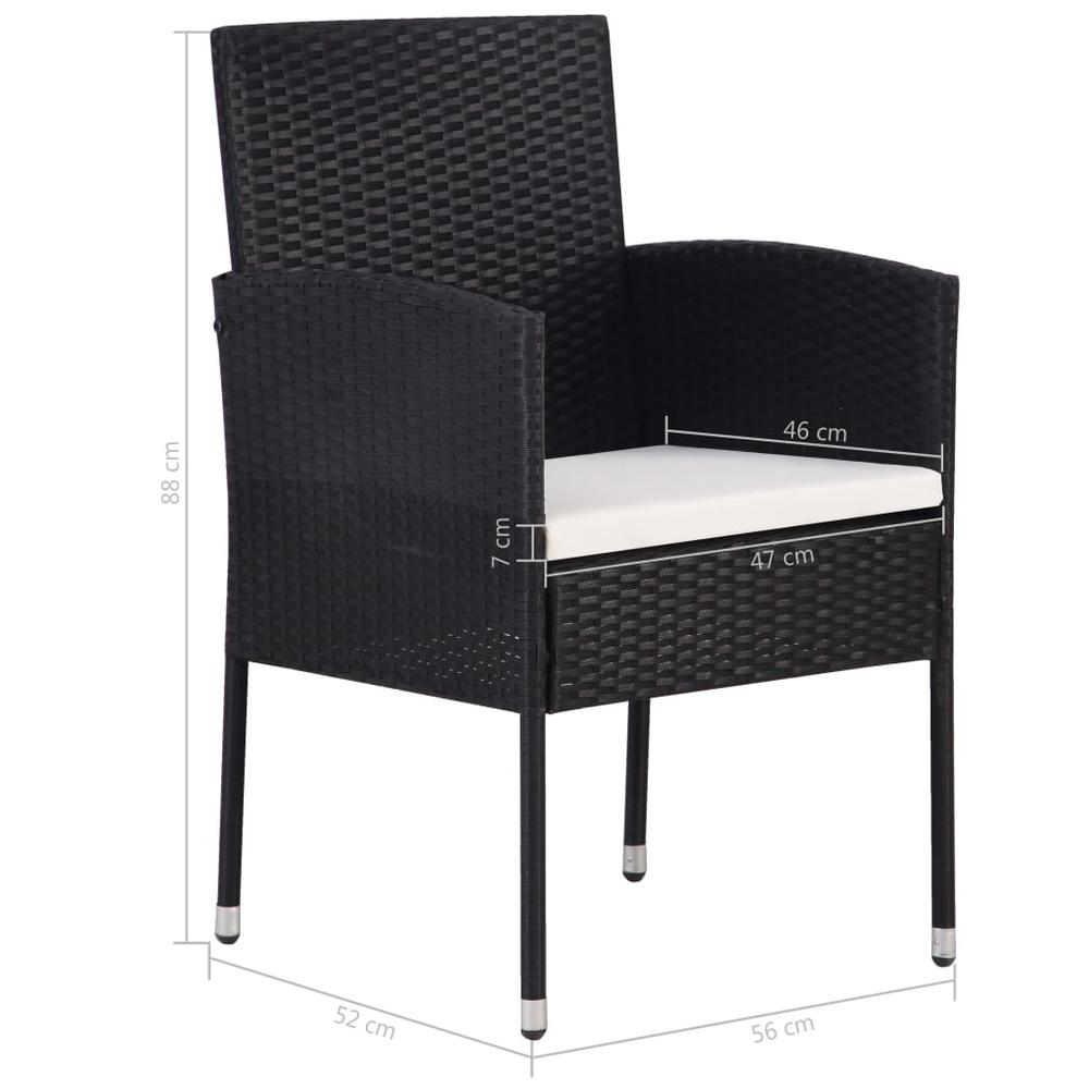 vidaXL Garden Chair 2 pcs Poly Rattan Black, 43933. Picture 7