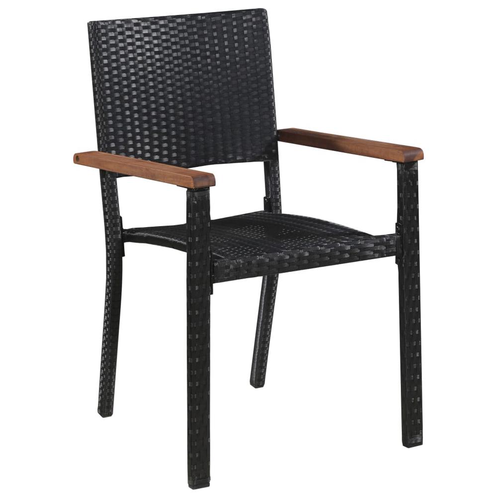 vidaXL Outdoor Chairs 2 pcs Poly Rattan Black, 43937. Picture 2
