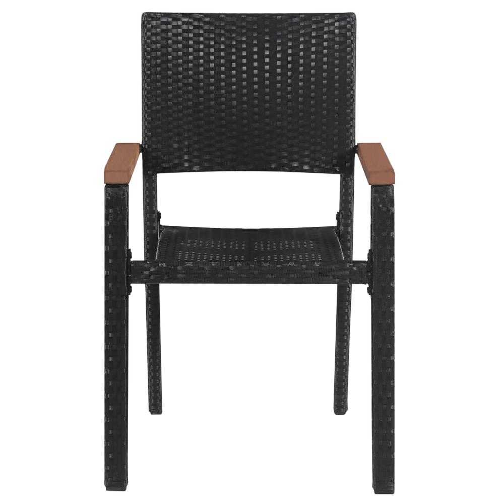 vidaXL Outdoor Chairs 2 pcs Poly Rattan Black, 43937. Picture 3