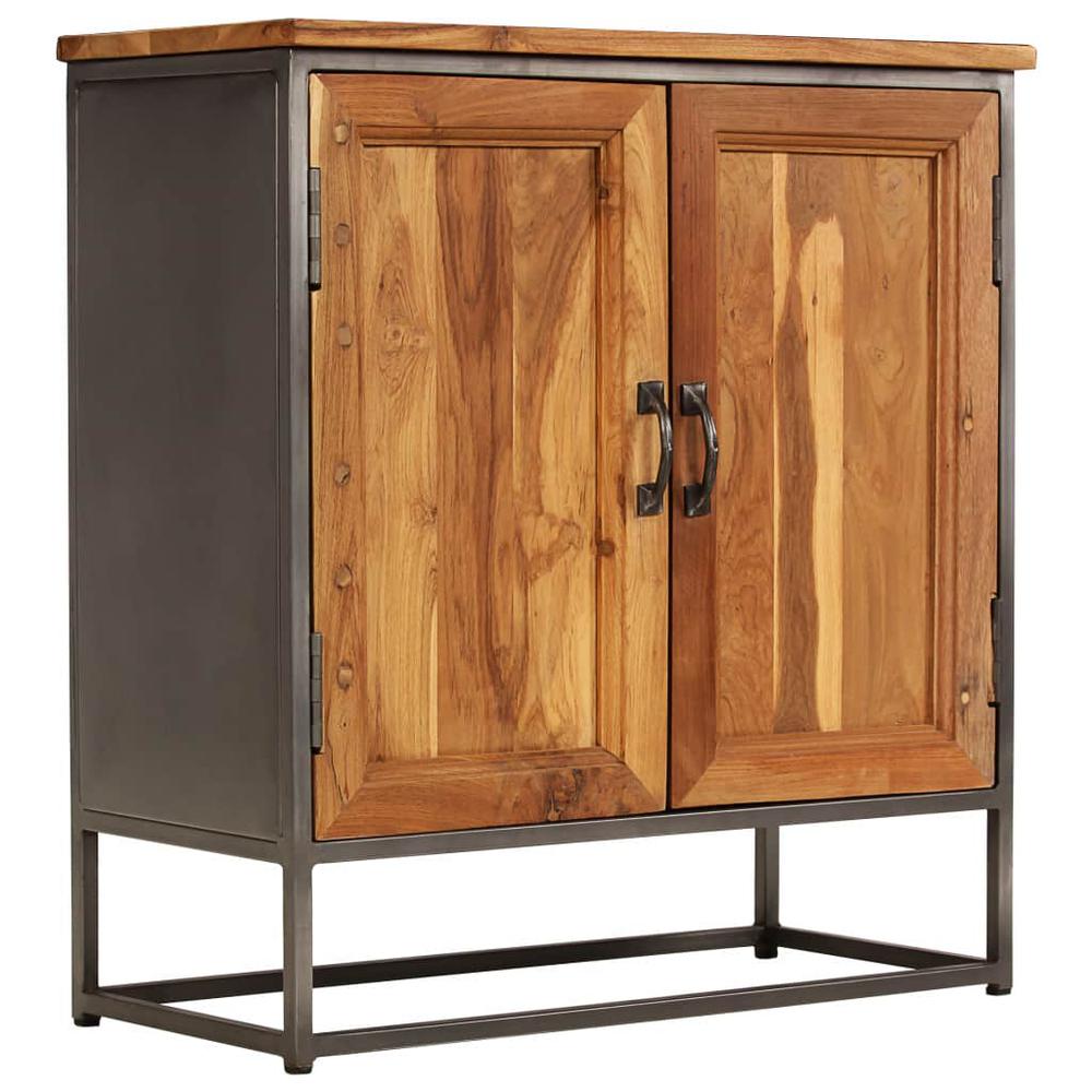 vidaXL Sideboard Recycled Teak and Steel 25.6"x11.8"x27.6", 246279. Picture 1