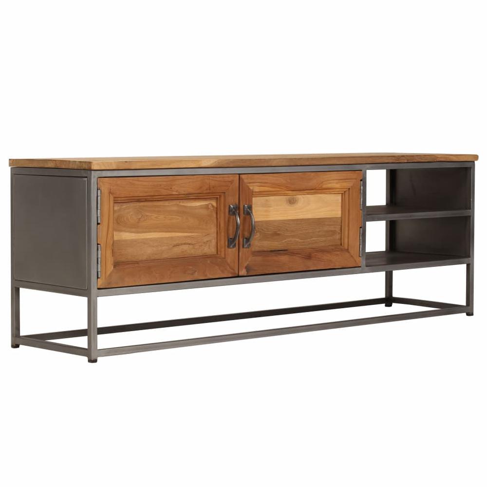 vidaXL TV Cabinet Recycled Teak and Steel 47.2"x11.8"x15.7" , 246281. Picture 1