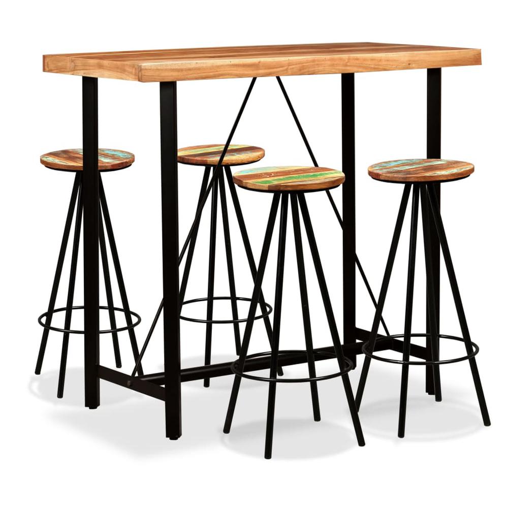 vidaXL Bar Set 5 Pieces Solid Acacia and Reclaimed Wood, 275131. Picture 1