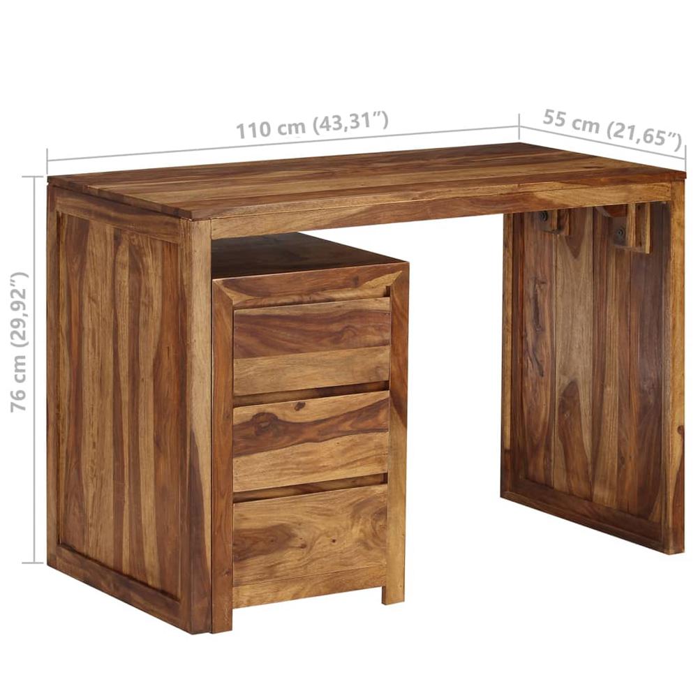 vidaXL Writing Table Solid Sheesham Wood 43.3"x21.7"x29.9". Picture 10