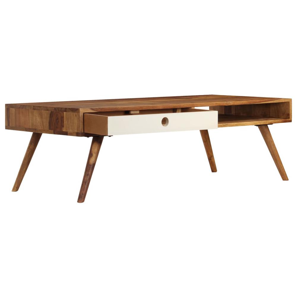 vidaXL Coffee Table 43.3"x19.7"x13.8" Solid Sheesham wood. Picture 5