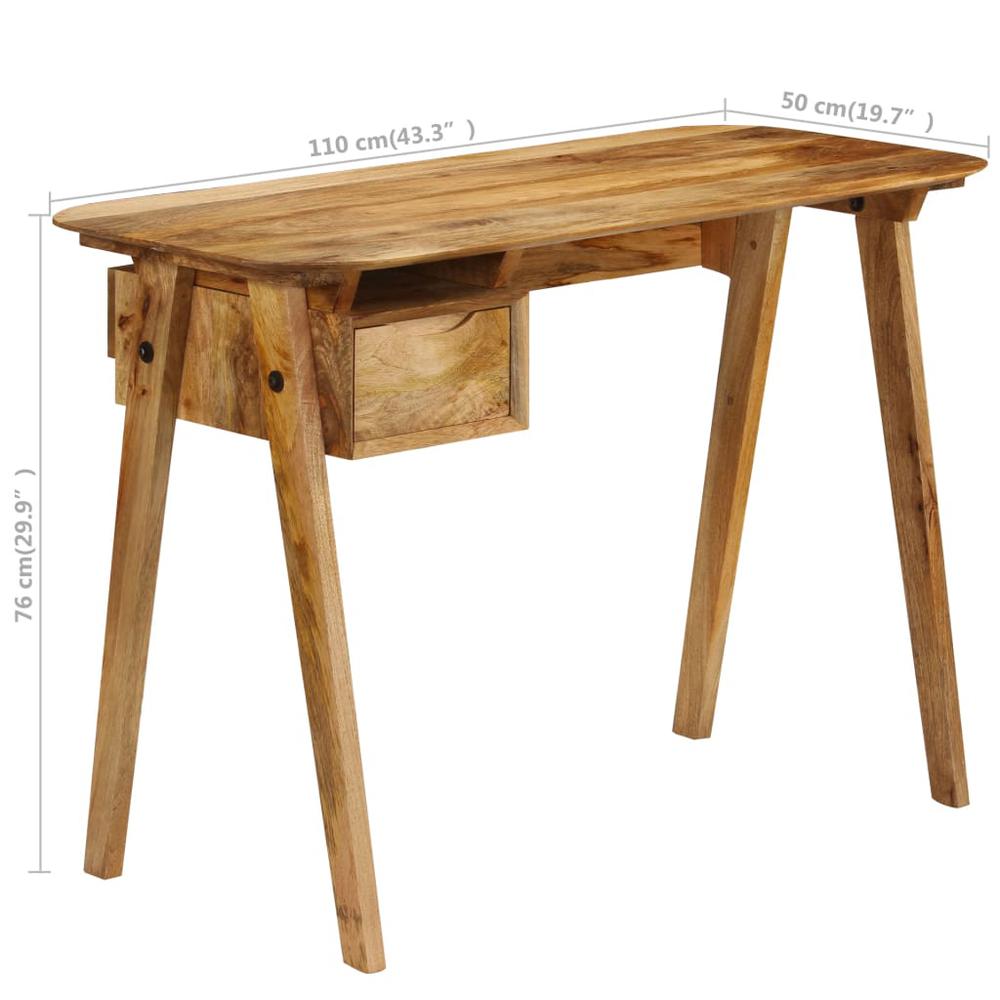 vidaXL Writing Desk 43.3"x19.7"x29.9" Solid Mango Wood. Picture 10