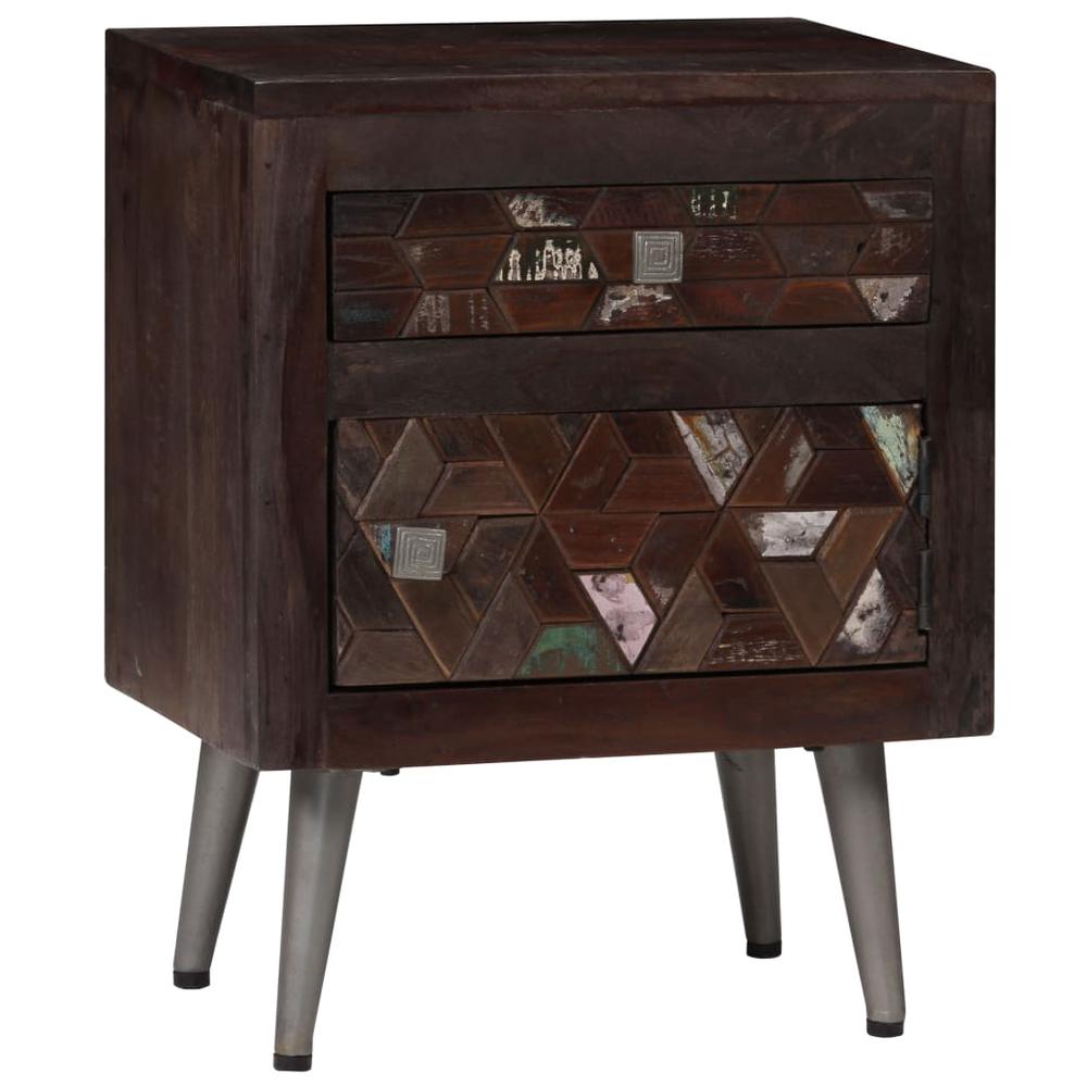 vidaXL Bedside Cabinet Solid Reclaimed Wood 15.7"x11.8"x19.6", 245916. Picture 1