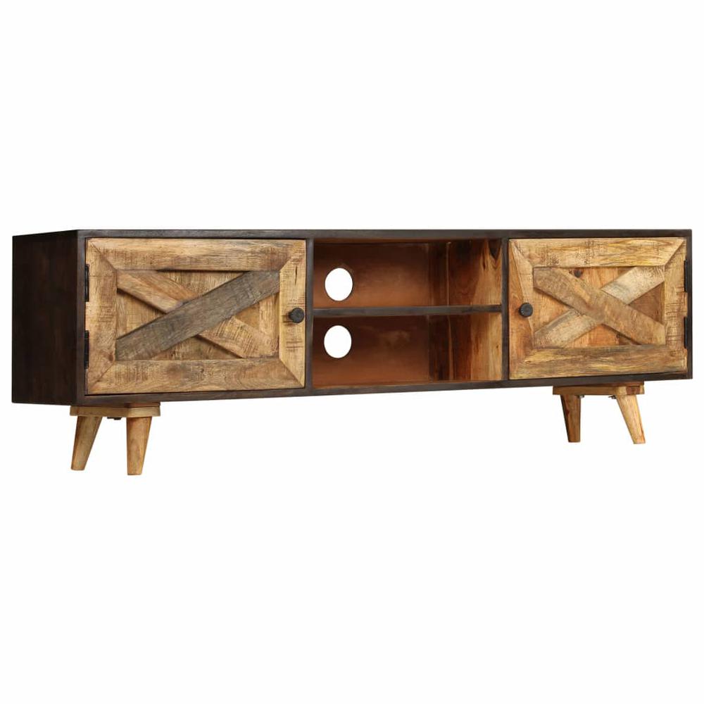 vidaXL TV Cabinet Solid Mango Wood 55.1"x11.8"x17.7", 246162. Picture 4