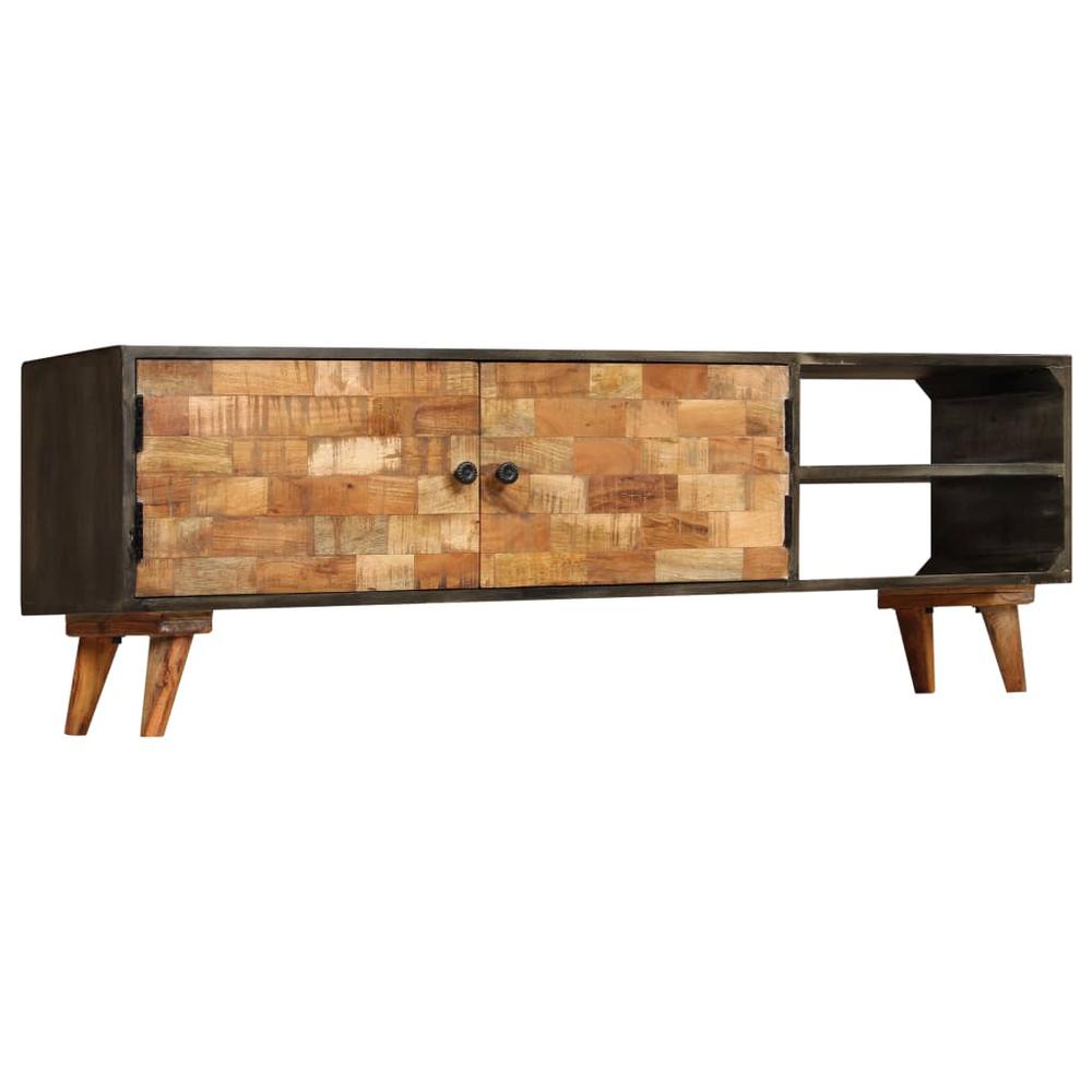 vidaXL TV Cabinet Solid Mango Wood 55.1"x11.8"x17.7", 246167. Picture 6