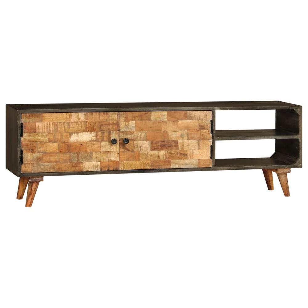 vidaXL TV Cabinet Solid Mango Wood 55.1"x11.8"x17.7", 246167. Picture 7