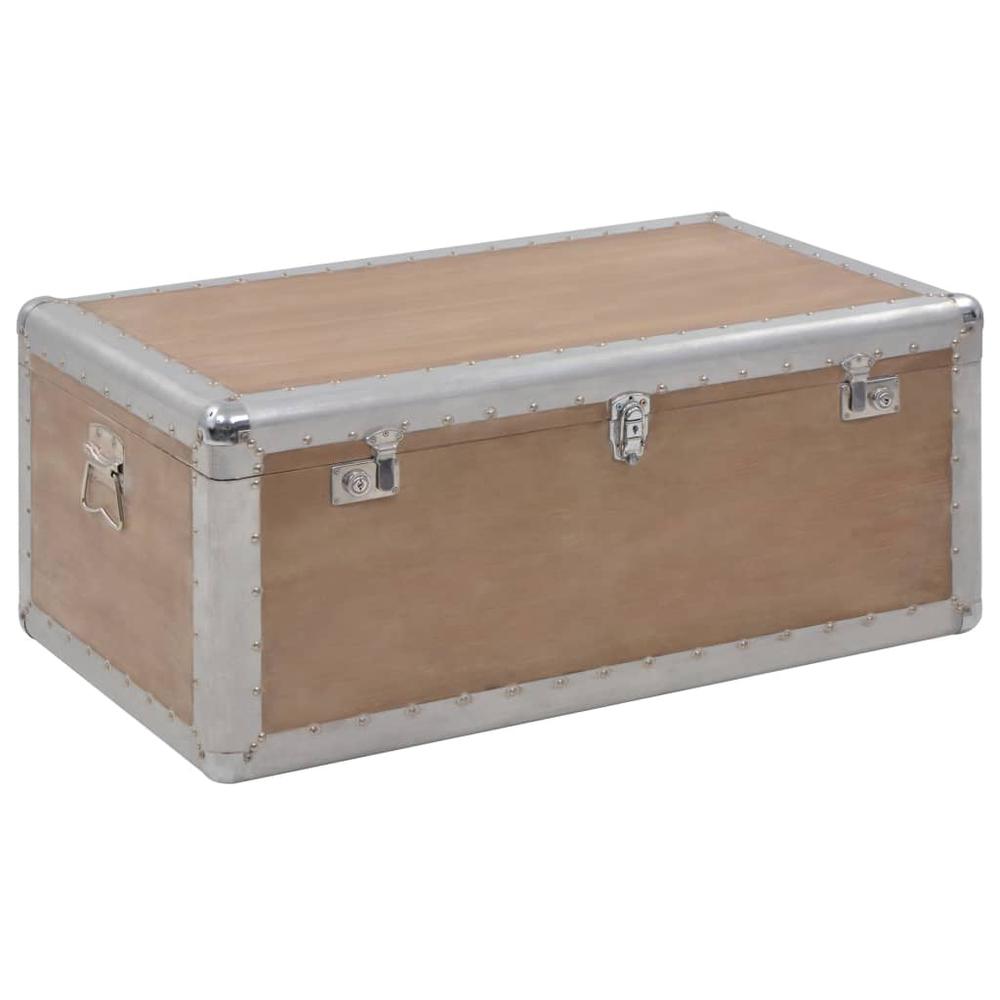 vidaXL Storage Box Solid Fir Wood 35.8"x20.5"x15.7" Brown, 246124. Picture 1