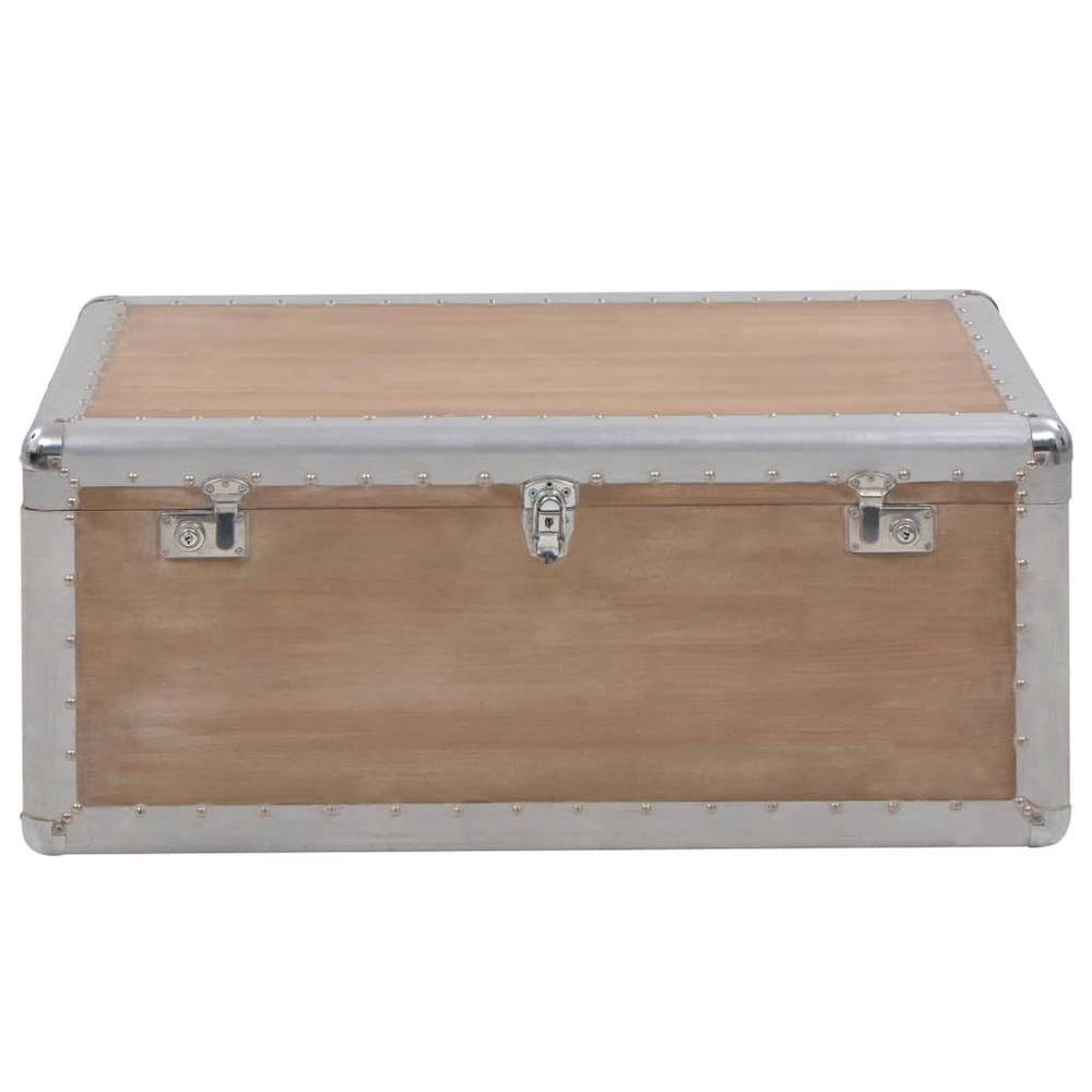 vidaXL Storage Box Solid Fir Wood 35.8"x20.5"x15.7" Brown, 246124. Picture 2