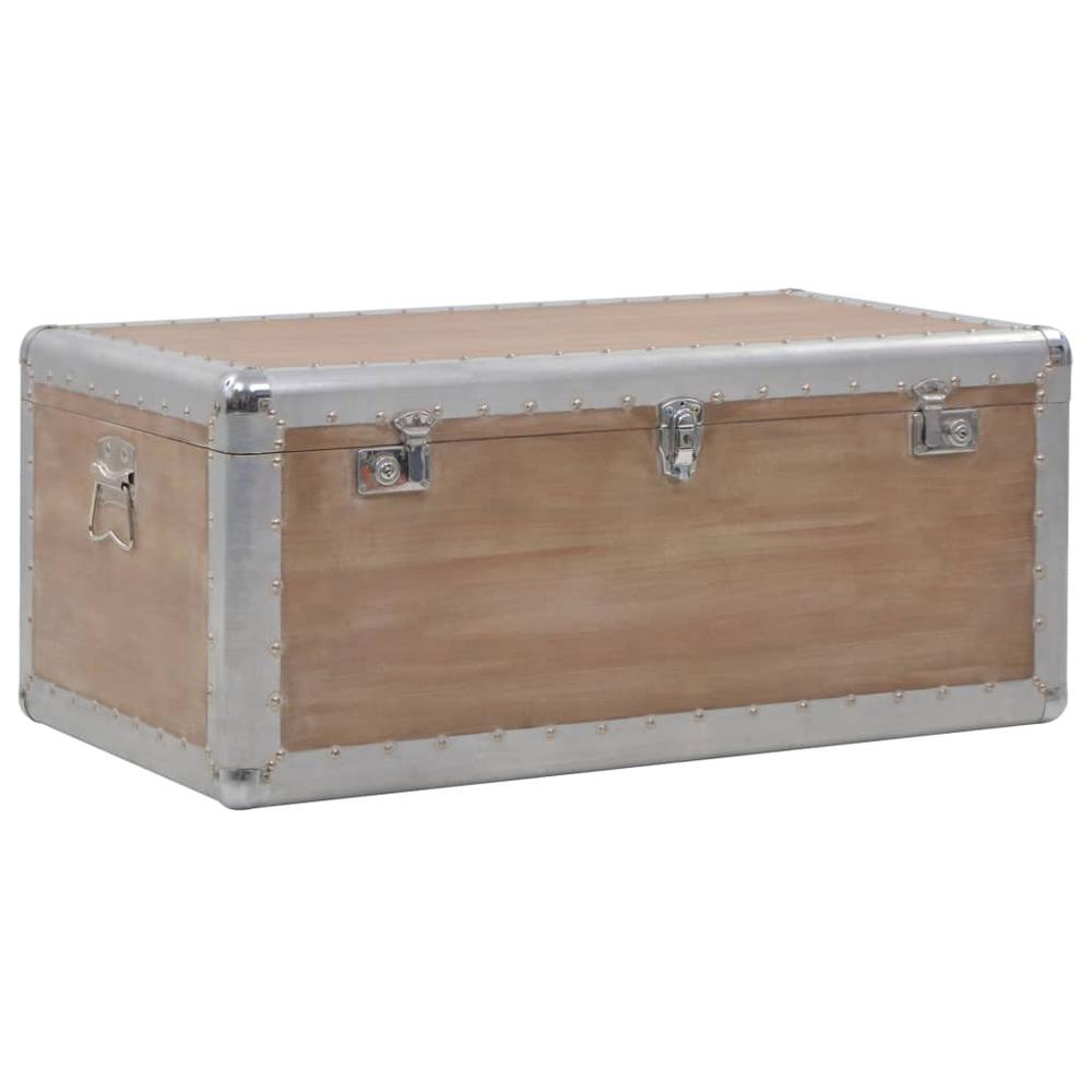 vidaXL Storage Box Solid Fir Wood 35.8"x20.5"x15.7" Brown, 246124. Picture 5