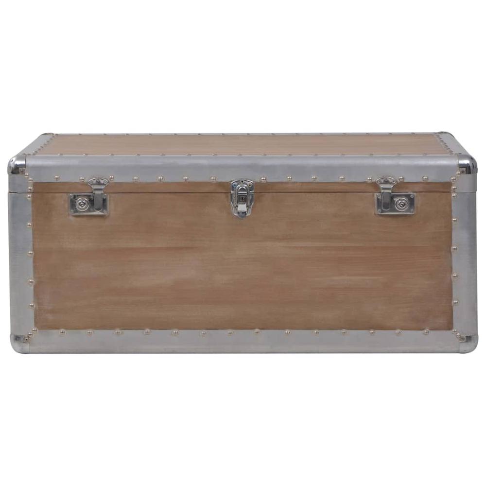 vidaXL Storage Box Solid Fir Wood 35.8"x20.5"x15.7" Brown, 246124. Picture 6