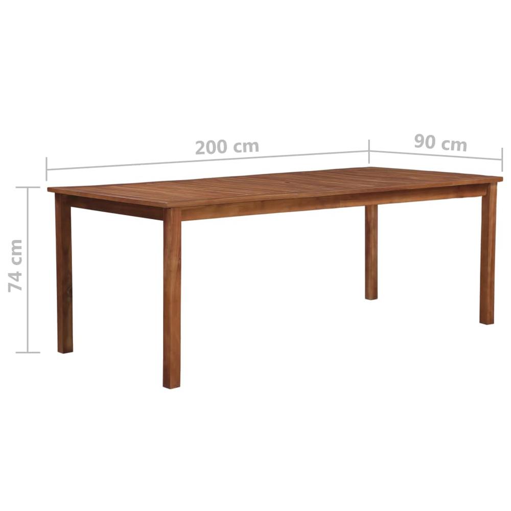vidaXL Garden Table 78.7"x35.4"x29.1" Solid Acacia Wood, 44106. Picture 5