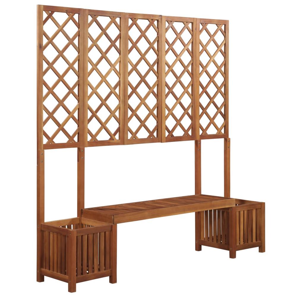 vidaXL Garden Planter with Bench and Trellis Solid Acacia Wood, 44109. Picture 1