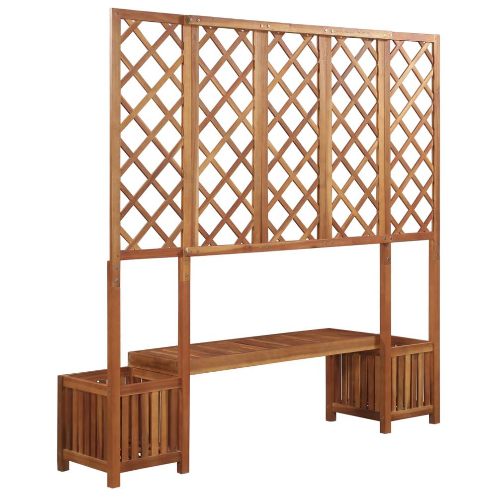 vidaXL Garden Planter with Bench and Trellis Solid Acacia Wood, 44109. Picture 2