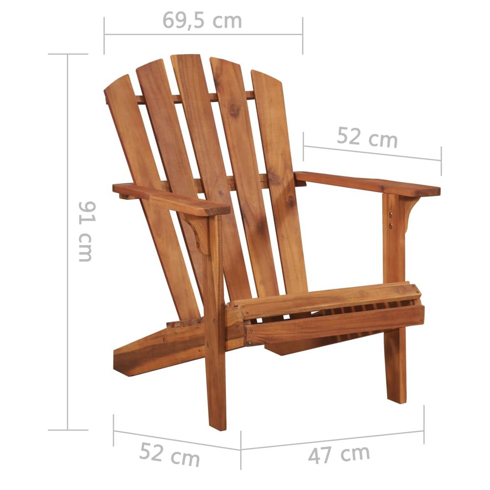 vidaXL Garden Adirondack Chair Solid Acacia Wood, 44116. Picture 3