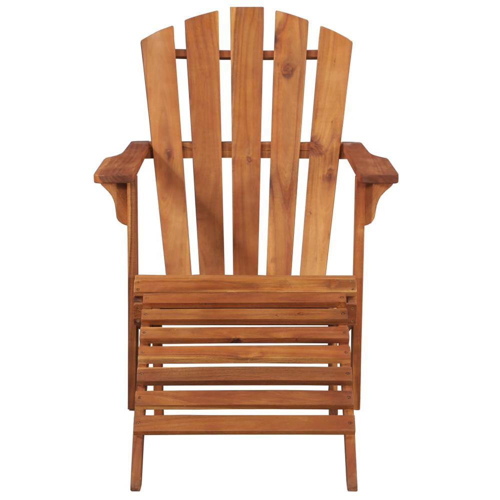 vidaXL Garden Adirondack Chair with Footrest Solid Acacia Wood, 44117. Picture 2