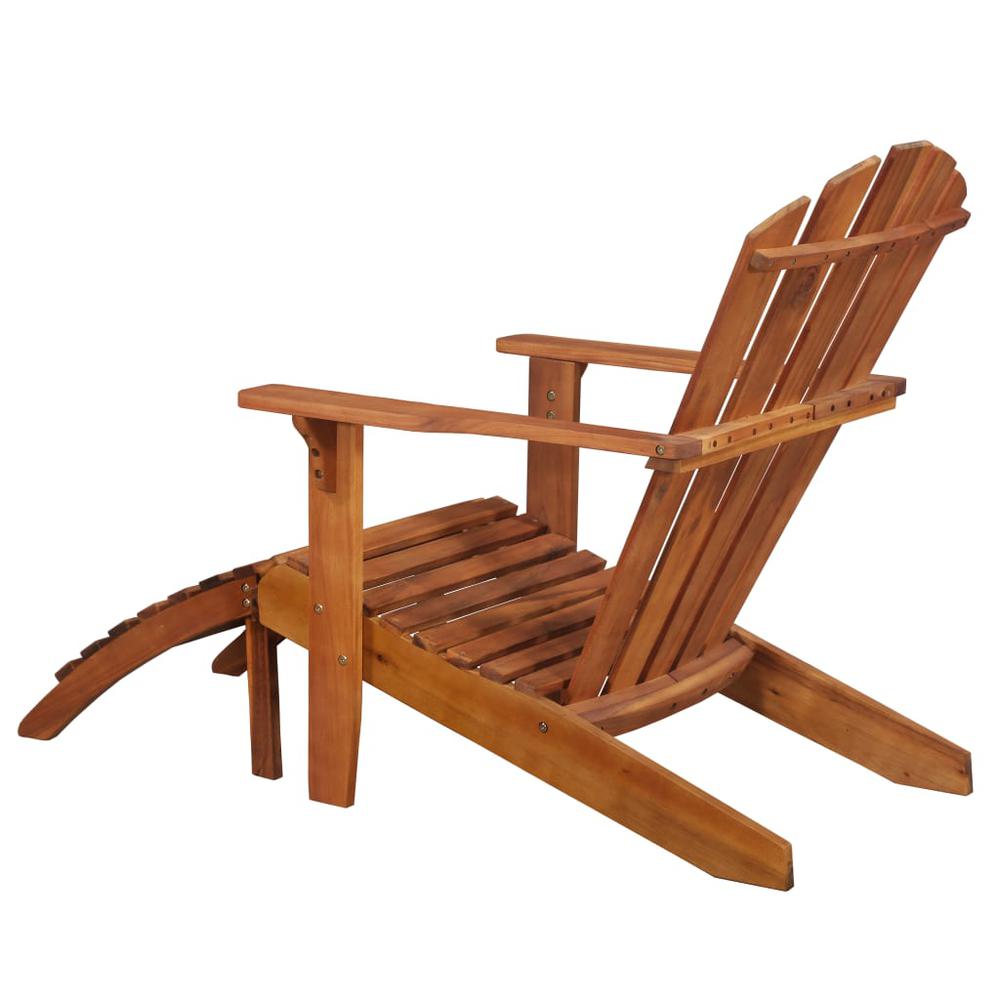 vidaXL Garden Adirondack Chair with Footrest Solid Acacia Wood, 44117. Picture 3