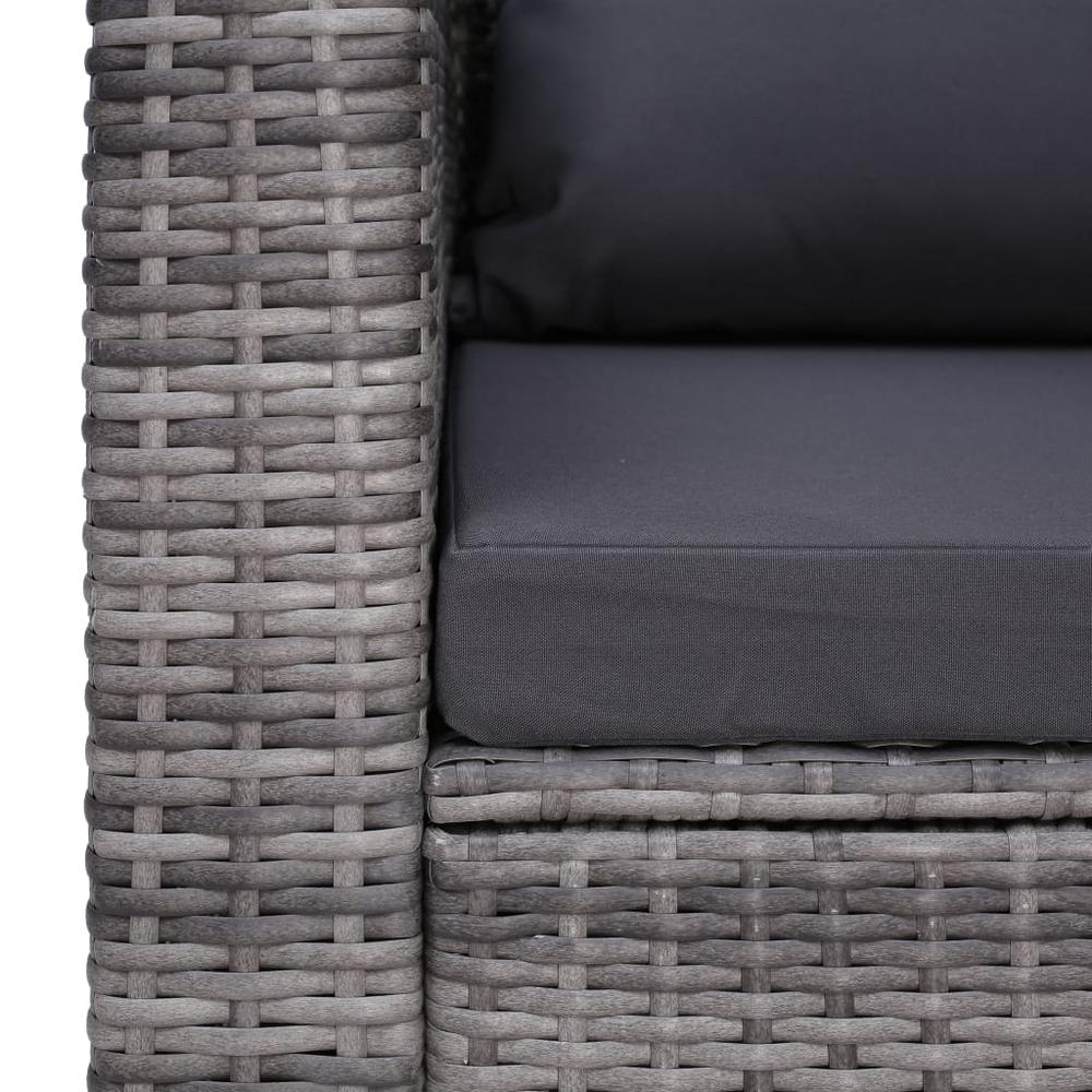 vidaXL Garden Chair with Cushion and Pillow Poly Rattan Gray, 44161. Picture 5