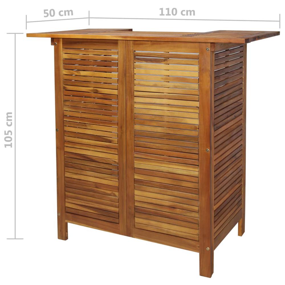 vidaXL Bar Table 43.3"x19.7"x41.3" Solid Acacia Wood, 44007. Picture 9