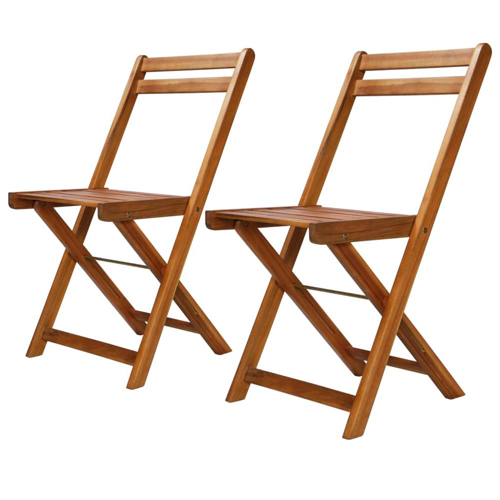 vidaXL Outdoor Bistro Chairs 2 pcs Solid Acacia Wood, 44012. Picture 1