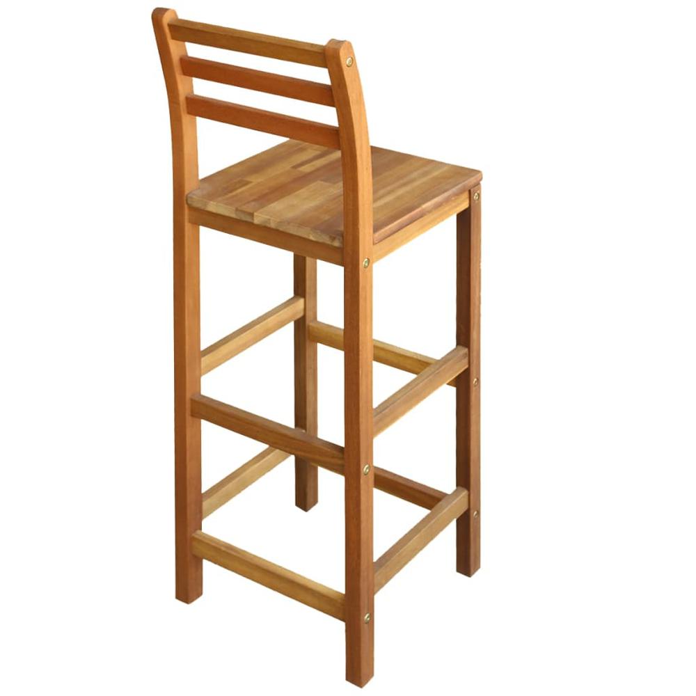 vidaXL Bar Chairs 2 pcs Solid Acacia Wood, 44130. Picture 3