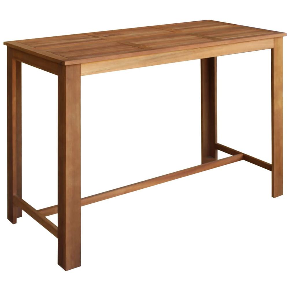 vidaXL Bar Table Solid Acacia Wood 59"x27.6"x41.3", 246665. Picture 1